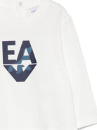 T-shirt per neonato Emporio Armani Kids bianca con logo sul davanti - Rubino Kids