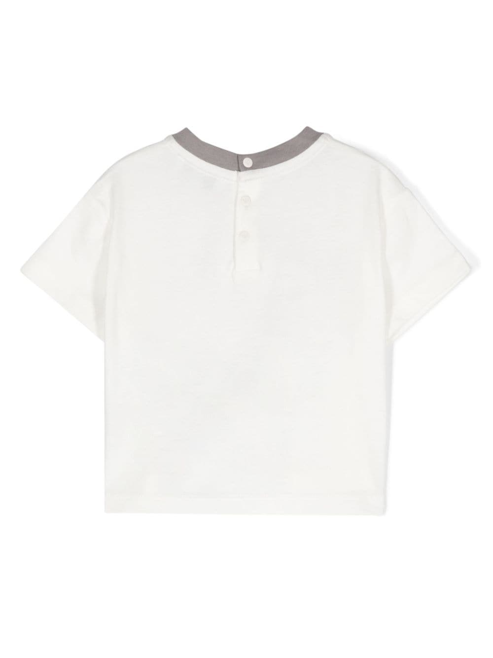 T-shirt per neonato Emporio Armani Kids bianco con logo goffrato - Rubino Kids