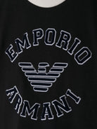 T-shirt per neonato Emporio Armani Kids blu con logo goffrato - Rubino Kids