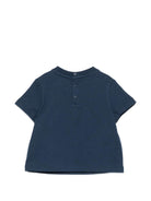 T-shirt per neonato Emporio Armani Kids blu con stampa grafica pallina da tennis - Rubino Kids