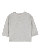 T-shirt per neonato Emporio Armani Kids grigio effetto mélange con ricamo - Rubino Kids