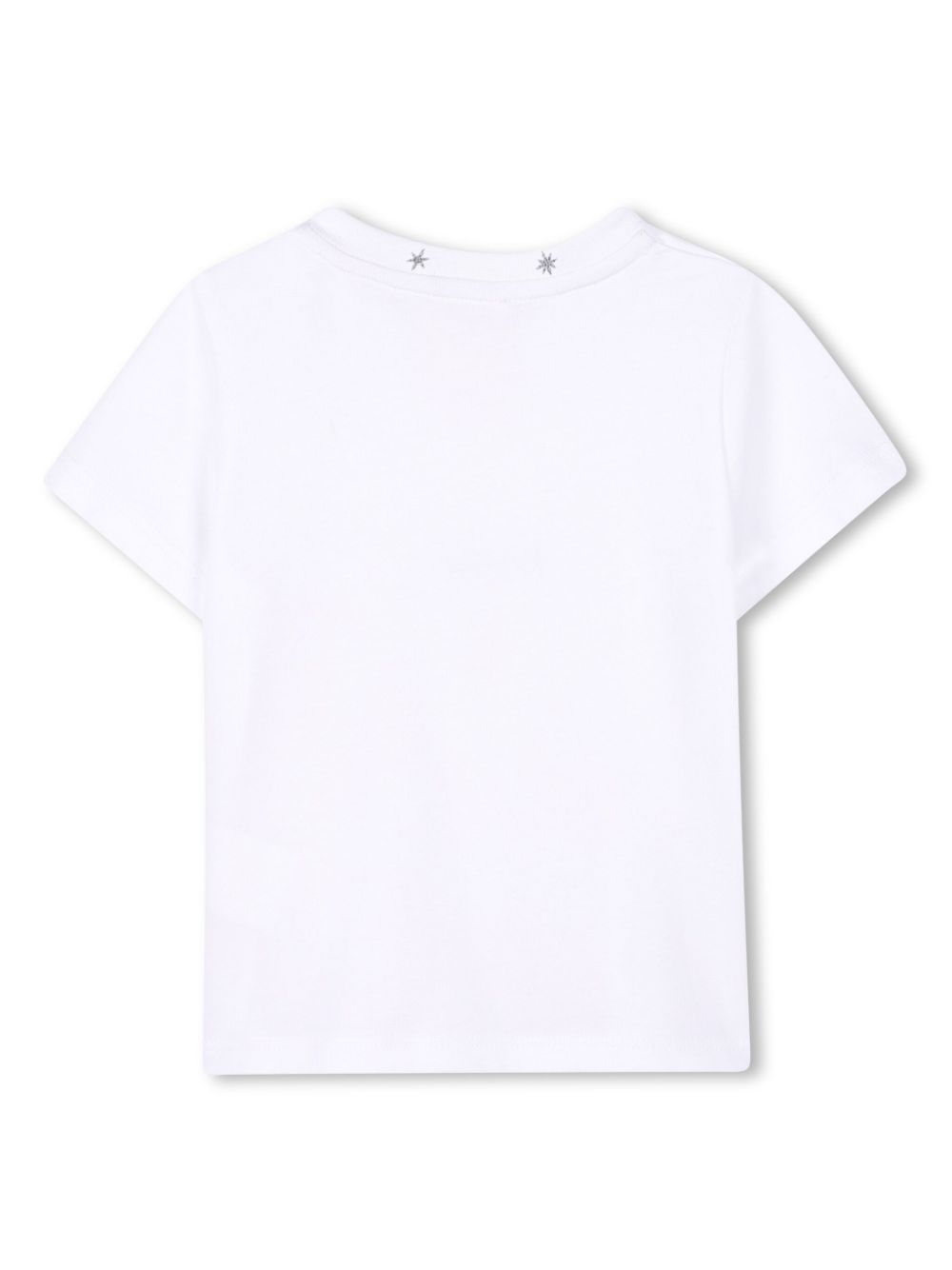 T-shirt per neonato Givenchy Kids bianco con trama jersey con chiusura con botoni a pressione sulla spalla - Rubino Kids