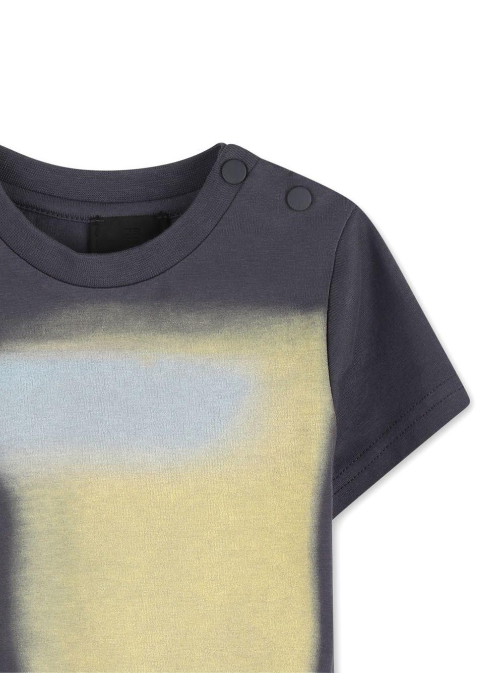 T-shirt per neonato Givenchy Kids multicolore con chiusura a bottoni - Rubino Kids
