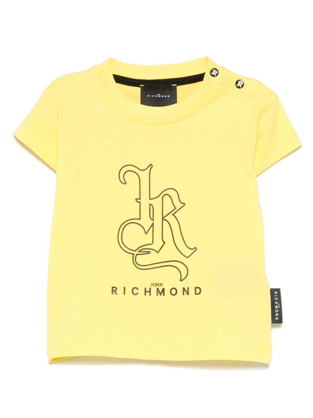 T-shirt per neonato John Richmond Junior giallo con logo - Rubino Kids