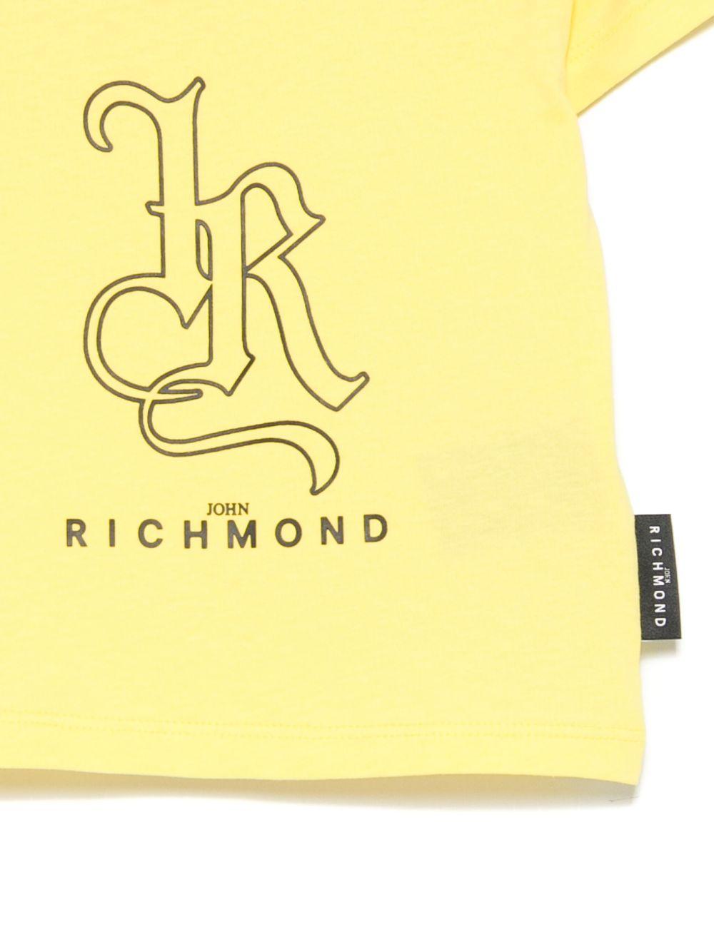 T-shirt per neonato John Richmond Junior giallo con logo - Rubino Kids