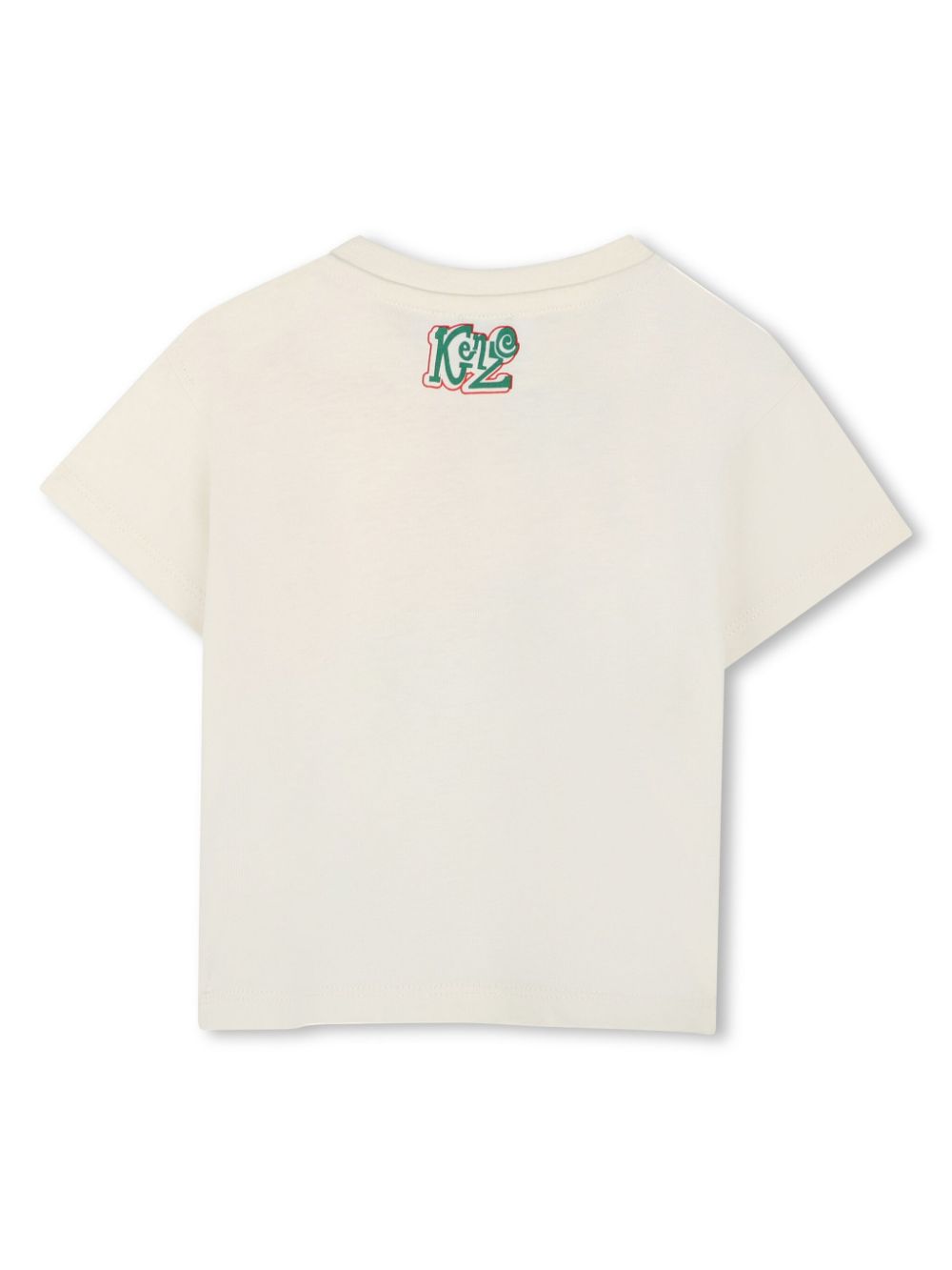 T-shirt per neonato Kenzo Kids beige con stampa grafica - Rubino Kids