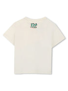 T-shirt per neonato Kenzo Kids beige con stampa grafica - Rubino Kids