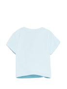 T-shirt per neonato Moschino Kids azzurra con ricamo Teddy Bear - Rubino Kids