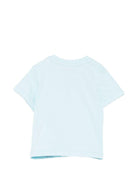 T-shirt per neonato Moschino Kids azzurra con stampa Teddy sul davanti - Rubino Kids