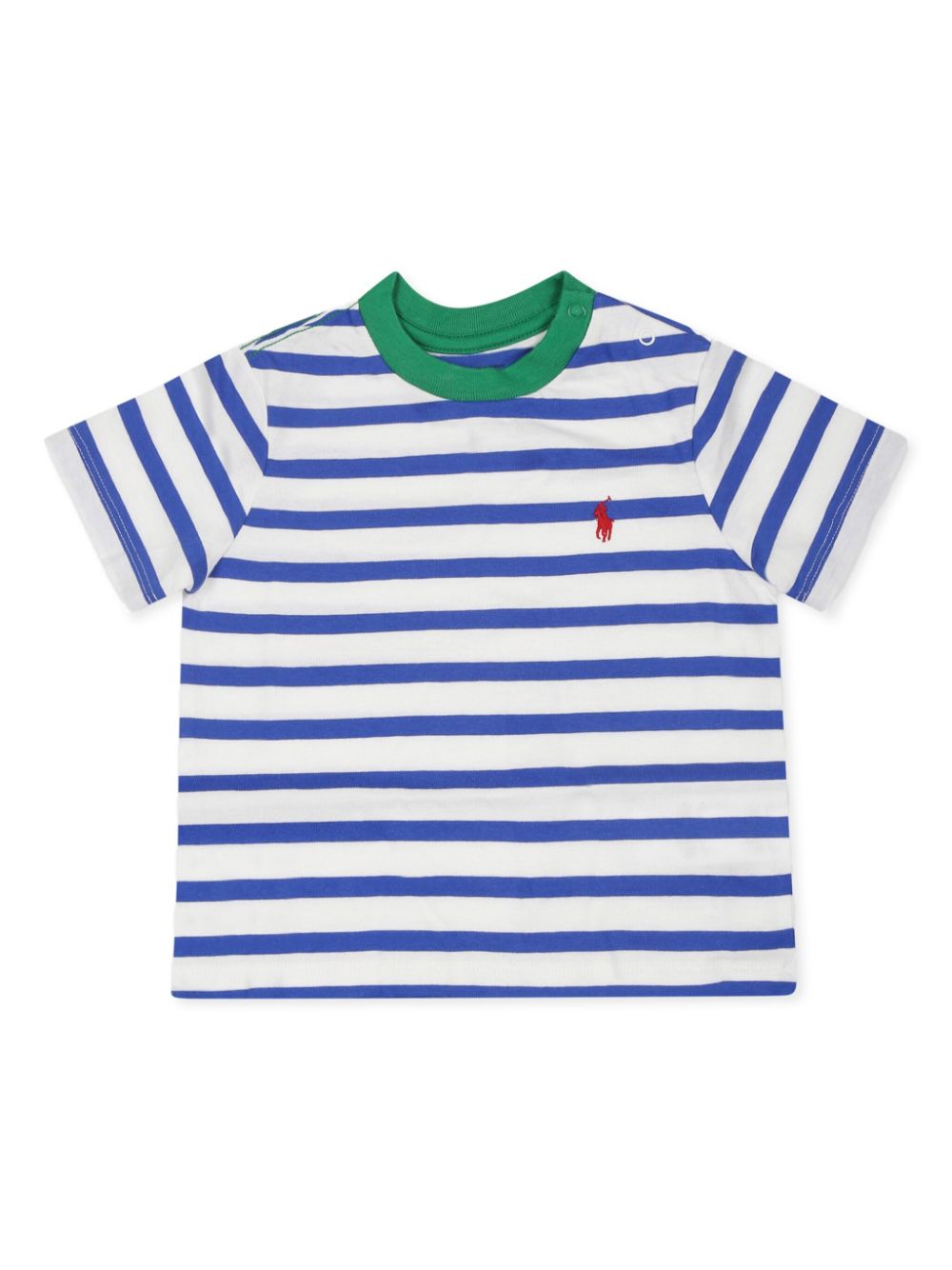 T-shirt per neonato Polo Ralph Lauren Kids bianco a righe blu - Rubino Kids