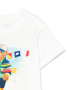 T-shirt per neonato POLO RALPH LAUREN KIDS bianco con motivo Polo Bear - Rubino Kids