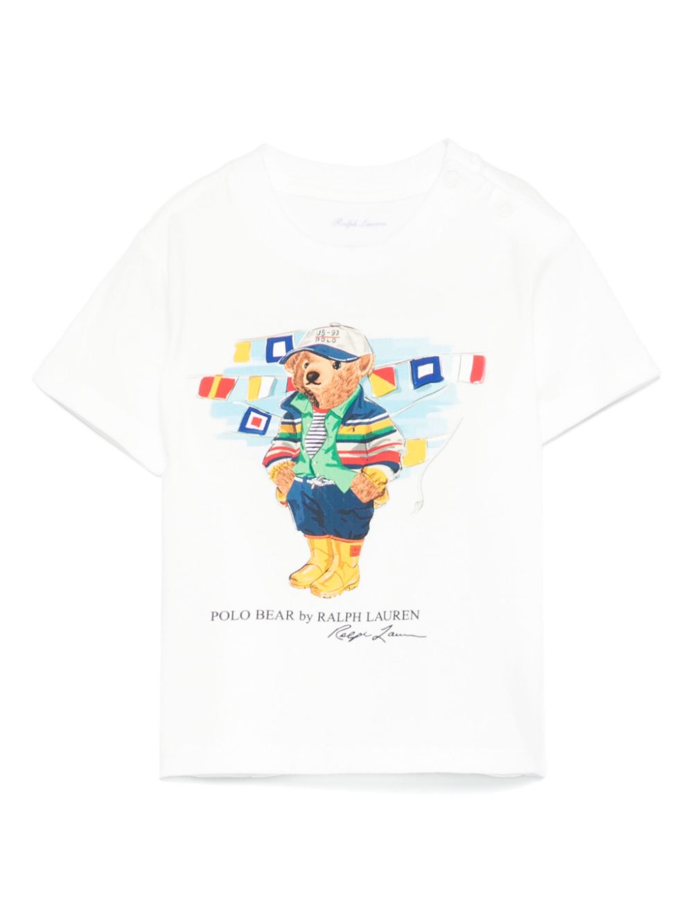 T-shirt per neonato POLO RALPH LAUREN KIDS bianco con motivo Polo Bear - Rubino Kids