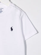 T-shirt per neonato POLO RALPH LAUREN KIDS bianco con motivo Polo Pony con logo - Rubino Kids