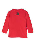 T shirt per neonato rossa John Richmond con stampa RICH multicolor centrale ad arco - Rubino Kids