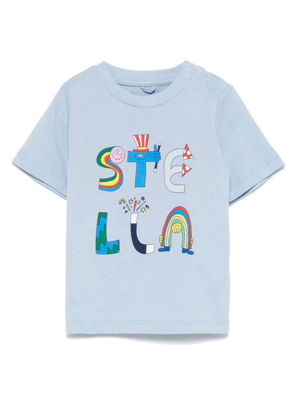 T-shirt per neonato Stella McCartney azzurro con stampa con testo - Rubino Kids