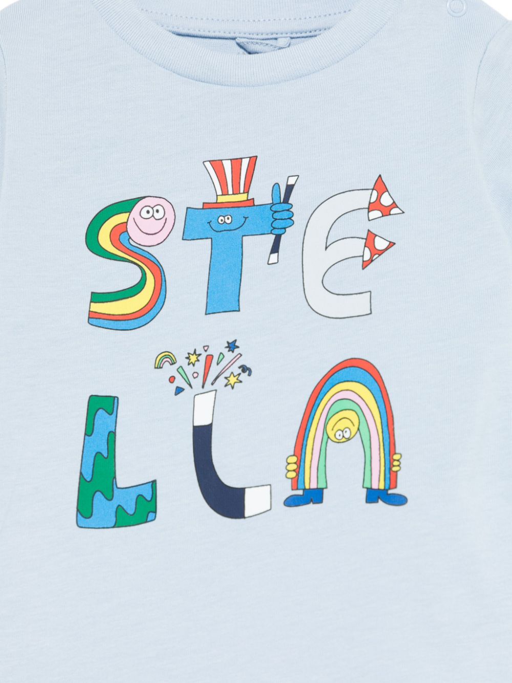 T-shirt per neonato Stella McCartney azzurro con stampa con testo - Rubino Kids