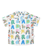 T-shirt per neonato Stella McCartney Kids bianco con stampa grafica - Rubino Kids