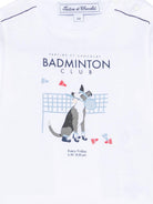 T-shirt per neonato Tartine Et Chocolat bianca con stampa grafica Badminton - Rubino Kids