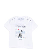 T-shirt per neonato Tartine Et Chocolat bianca con stampa grafica Badminton - Rubino Kids