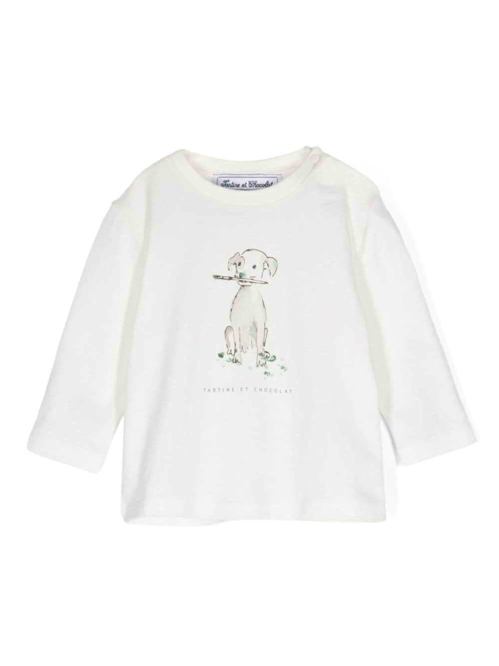 T shirt per neonato Tartine Et Chocolat con stampa cagnolino giocoso - Rubino Kids