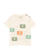 T-shirt per neonato Trussardi Junior beige con stampa grafica - Rubino Kids