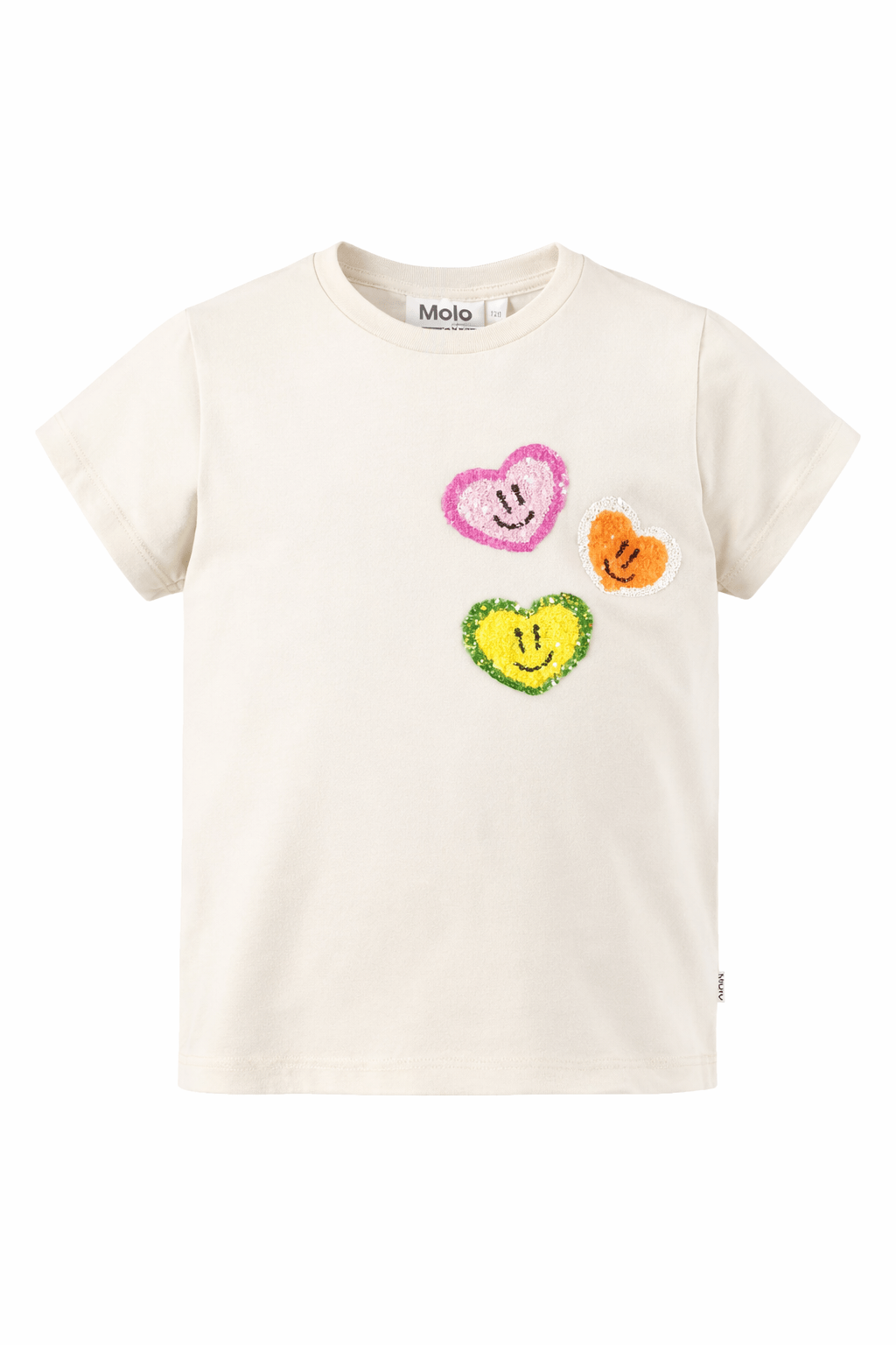 T-shirt Ranva per bambina Molo beige con motivo a cuori - Rubino Kids