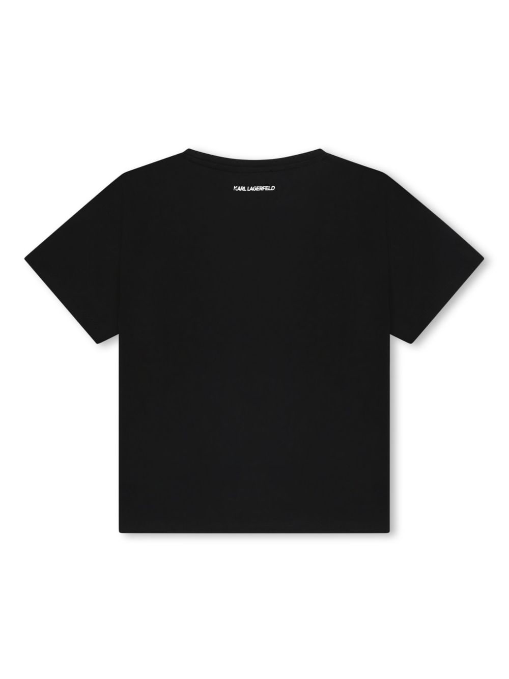 T-shirt Signature per bambina Karl Lagerfeld Kids nera con girocollo - Rubino Kids