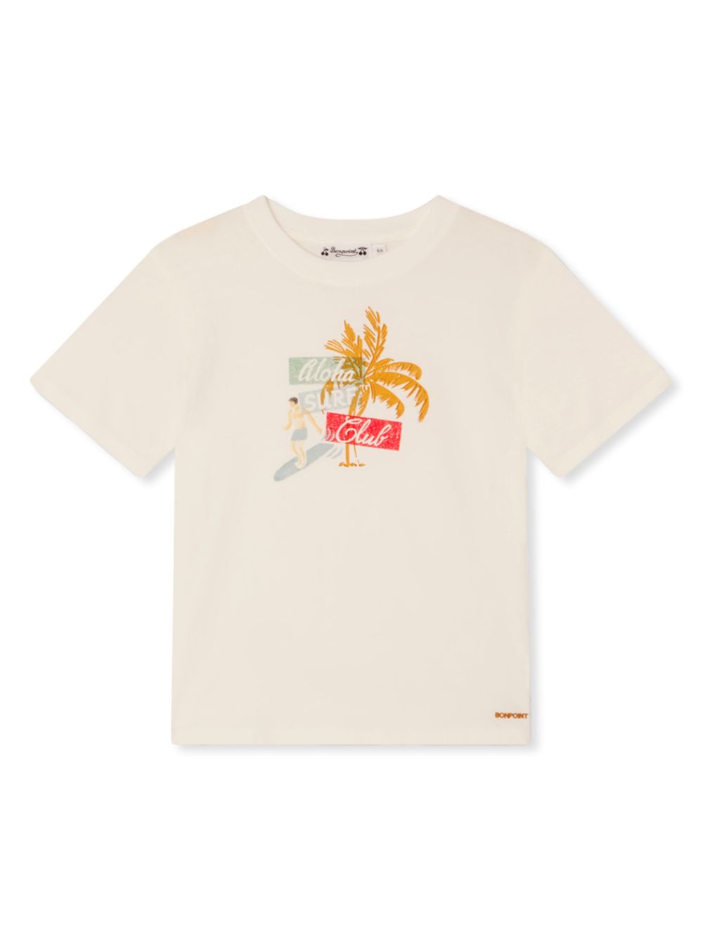 T-shirt Thibald per bambino Bonpoint bianco con girocollo - Rubino Kids