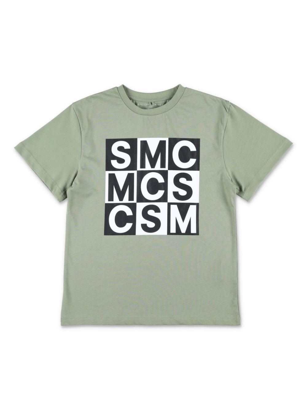 T-shirt verde per bambina con stampa a scacchiera Stella McCartney - Rubino Kids