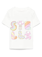 T-shirts per neonata Stella McCartney Kids bianco con stampa con testo - Rubino Kids