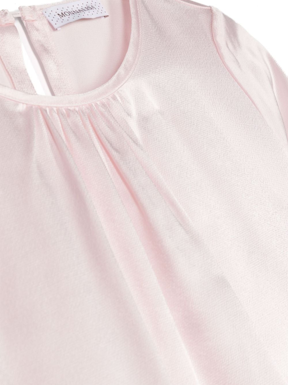 Top con applicazione per bambina Monnalisa rosa con placca con logo - Rubino Kids