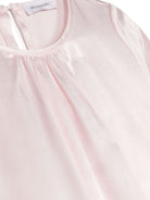 Top con applicazione per bambina Monnalisa rosa con placca con logo - Rubino Kids