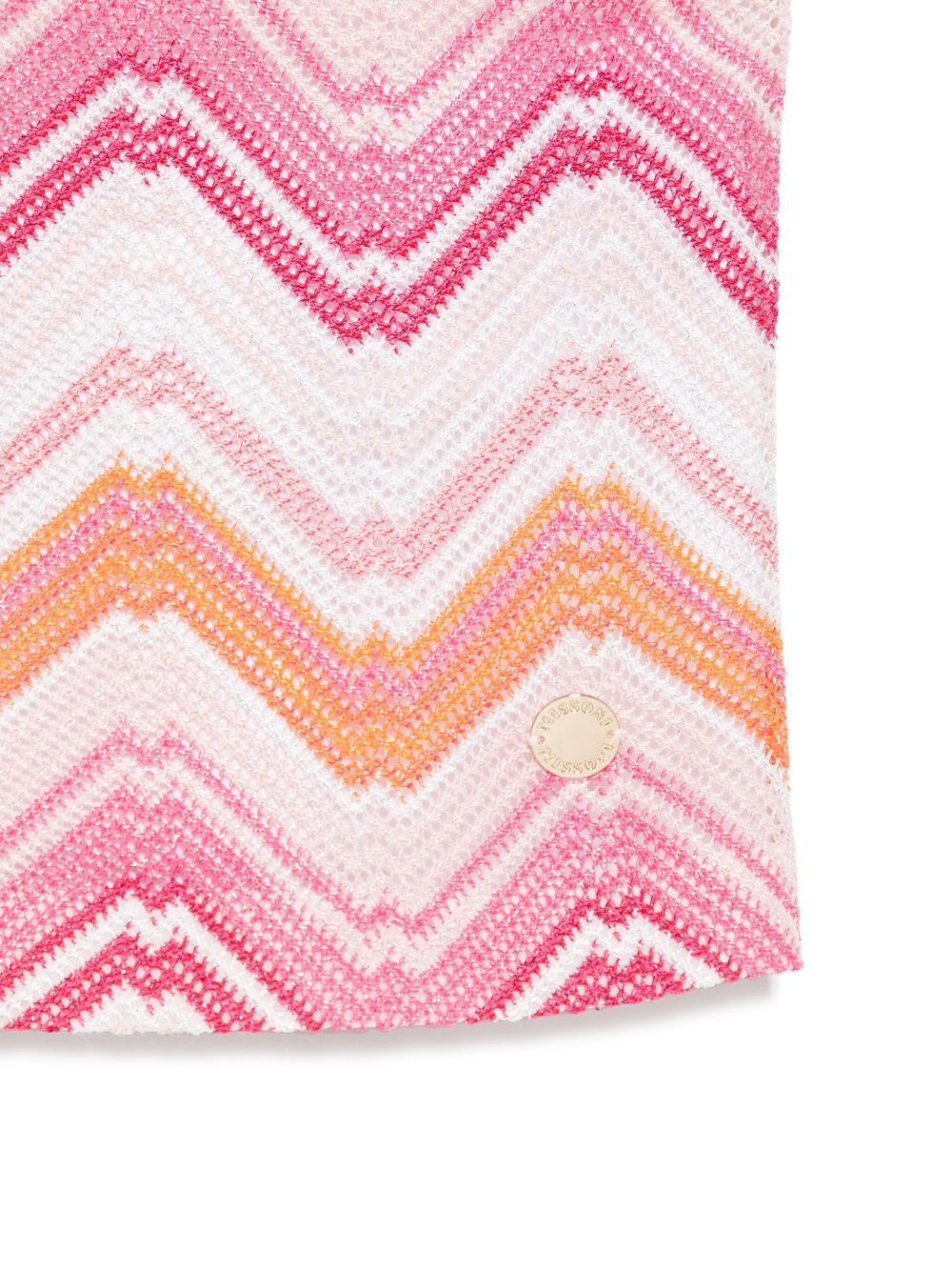 Top con motivo a zigzag per bambina Missoni Kids bianco con girocollo - Rubino Kids