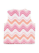 Top con motivo a zigzag per bambina Missoni Kids bianco con girocollo - Rubino Kids