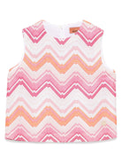 Top con motivo a zigzag per bambina Missoni Kids bianco con girocollo - Rubino Kids