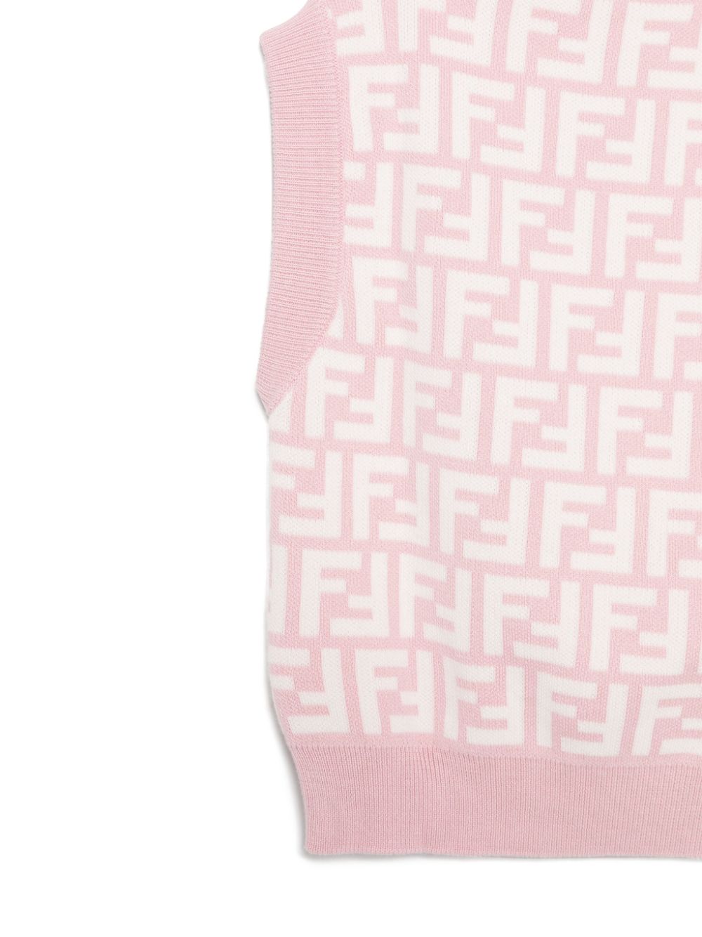 Top in maglia junior per neonata Fendi Kids rosa con orlo dritto - Rubino Kids