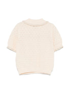 Top in maglia per bambina Emporio Armani Kids beige con abbottonatura frontale corta - Rubino Kids