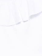 Top monospalla per bambina Molo bianco con dettaglio volant - Rubino Kids