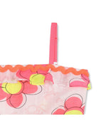 Top per bambina Billieblush bianco a fiori con ruches - Rubino Kids