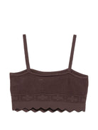 Top per bambina Elisabetta Franchi La Mia Bambina marrone scuro con logo - Rubino Kids