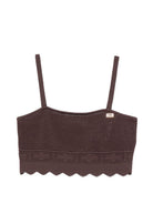 Top per bambina Elisabetta Franchi La Mia Bambina marrone scuro con logo - Rubino Kids