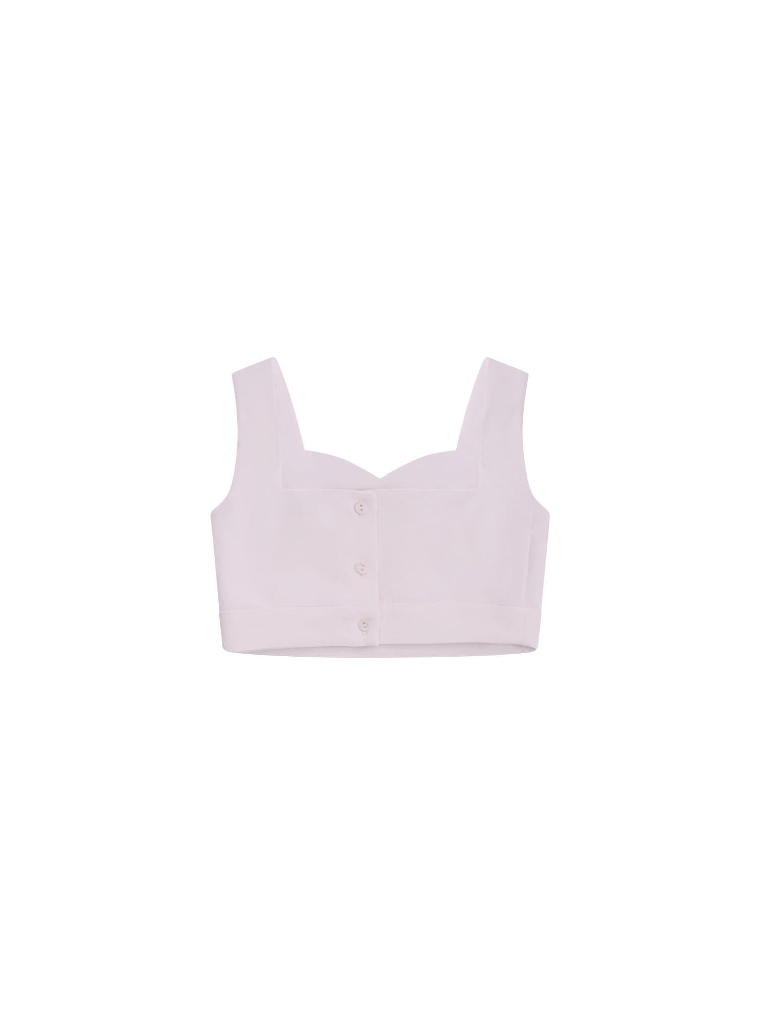 Top per bambina Monnalisa bianco con bottoni - Rubino Kids