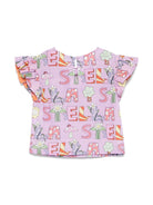 Top per bambina Stella McCartney Kids viola con stampa stile illustrazione - Rubino Kids