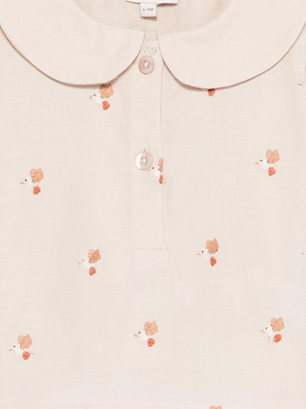 Top per neonata Donsje beige con stampa a colletto Peter Pan - Rubino Kids