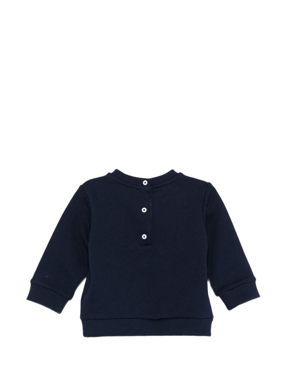 Top per neonato Balmain Kids blu scuro con stampa logo - Rubino Kids