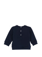 Top per neonato Balmain Kids blu scuro con stampa logo - Rubino Kids