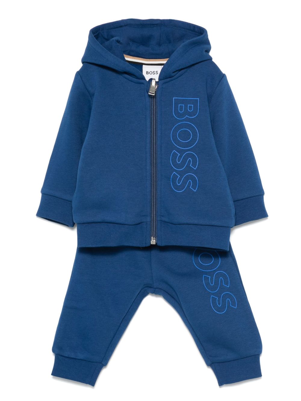 Tuta con stampa logo per neonato BOSS Kidswear blu con cappuccio classico - Rubino Kids