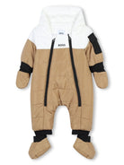 Tuta da neve con stampa per neonato BOSS Kidswear beige con cappuccio - Rubino Kids