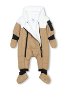 Tuta da neve con stampa per neonato BOSS Kidswear beige con cappuccio - Rubino Kids