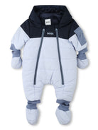 Tuta da neve con stampa per neonato BOSS Kidswear blu con cappuccio - Rubino Kids